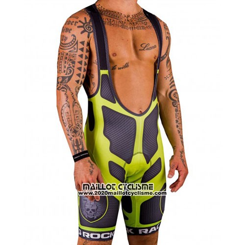 2016 Maillot Ciclismo Rock Racing Vert et Marron Manches Courtes et Cuissard
